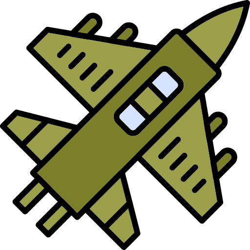 Военный самолет Generic Outline Color иконка