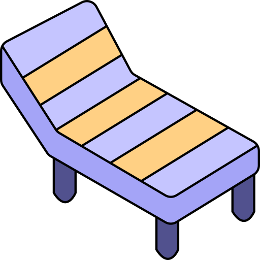 chaise longue Generic Thin Outline Color Icône