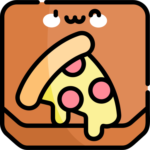 caixa de pizza Kawaii Lineal color Ícone