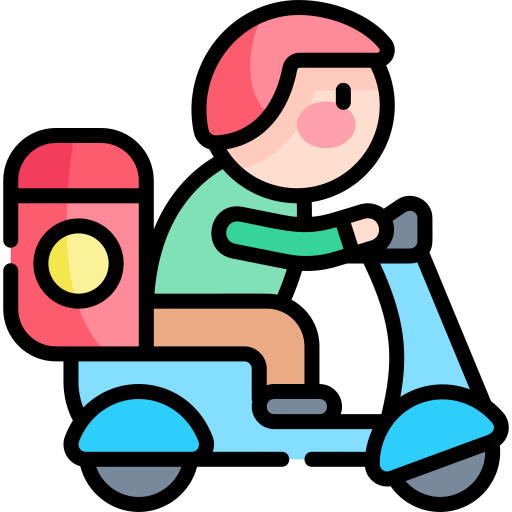 Delivery moto Kawaii Lineal color icon