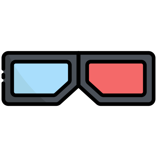 3d bril Generic Outline Color icoon