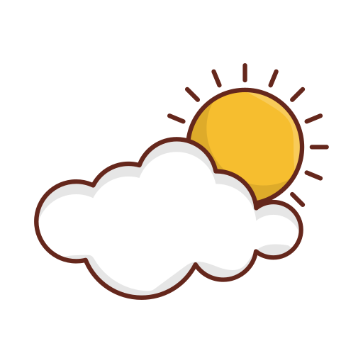 구름과 태양 Generic Outline Color icon