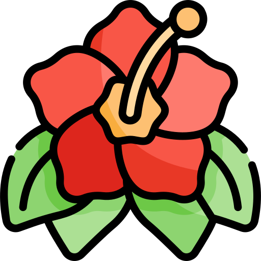 Hibiscus Kawaii Lineal color icon