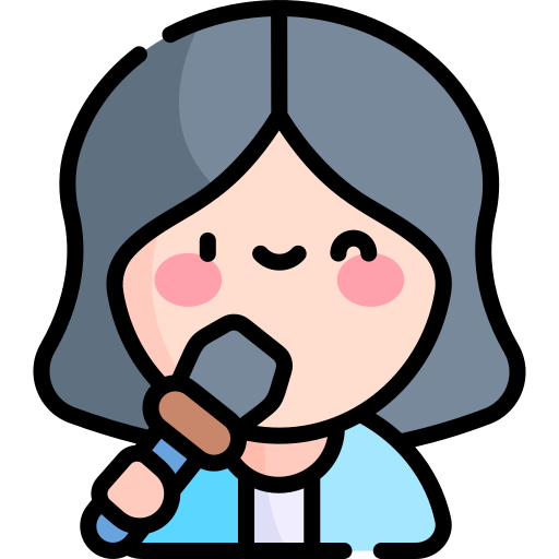 karaoke Kawaii Lineal color icoon