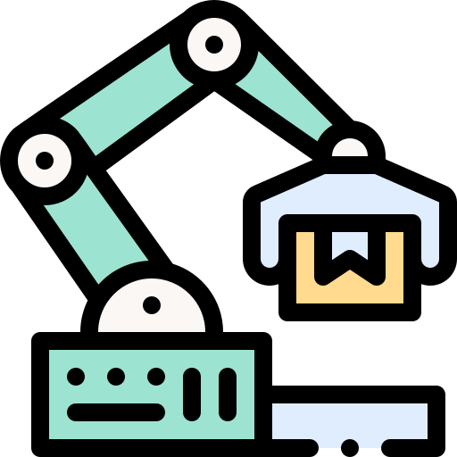로봇 팔 Detailed Rounded Lineal color icon