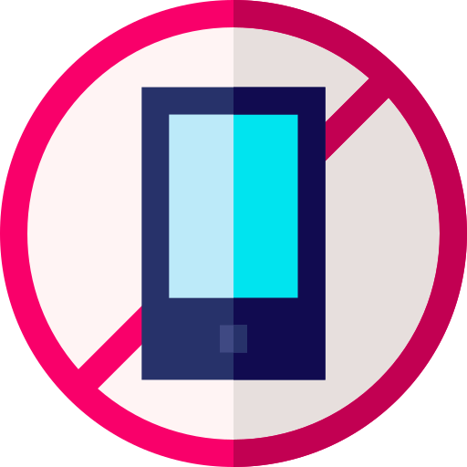 No mobile phone Basic Straight Flat icon