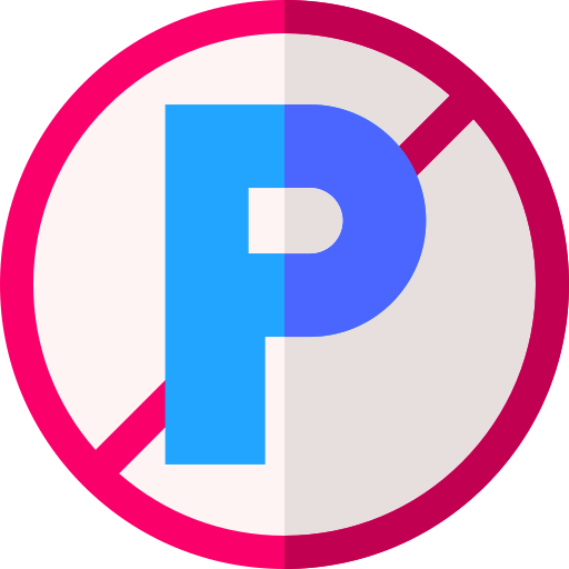 niet parkeren Basic Straight Flat icoon