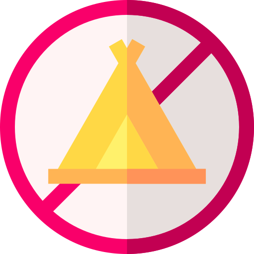 No camping Basic Straight Flat icon