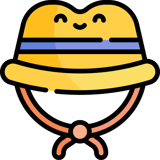 探検家の帽子 Kawaii Lineal color icon