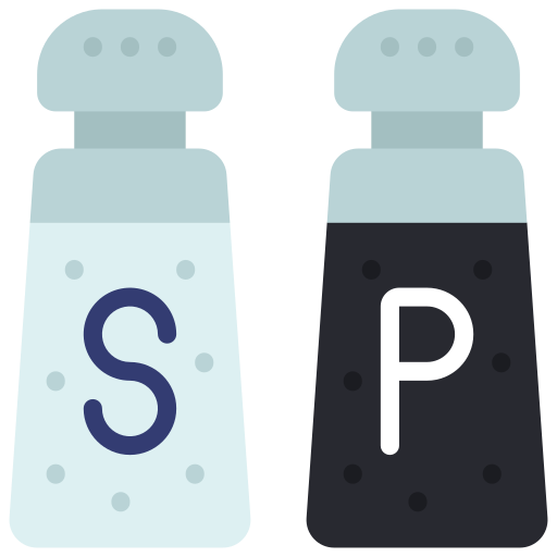 Salt and pepper Juicy Fish Flat icon