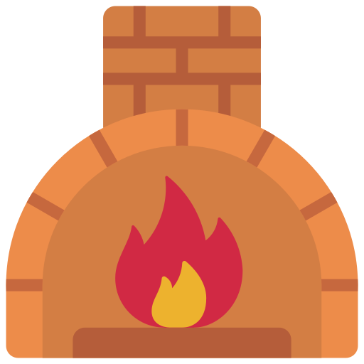 Pizza oven Juicy Fish Flat icon