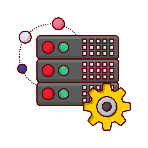 Database management Vector Stall Lineal Color icon