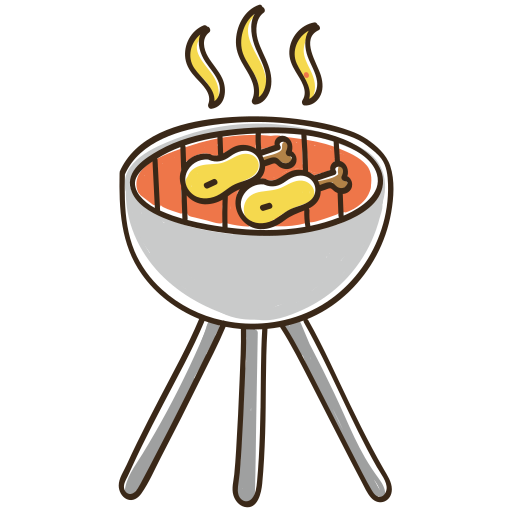 barbecue Generic Hand Drawn Color icona