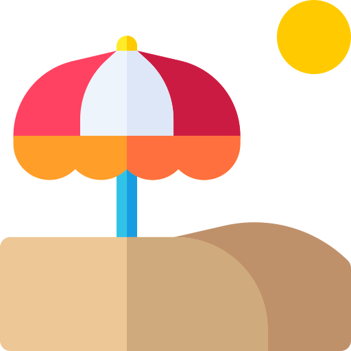 Beach umbrella Basic Rounded Flat icon