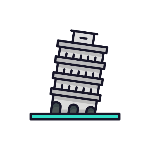 torre inclinada de pisa Generic Outline Color icono