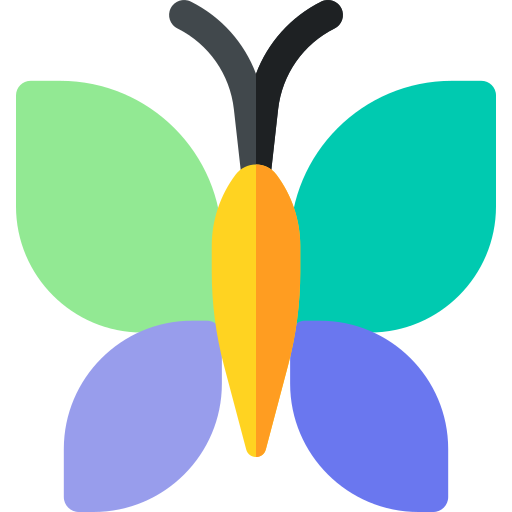mariposa Basic Rounded Flat icono