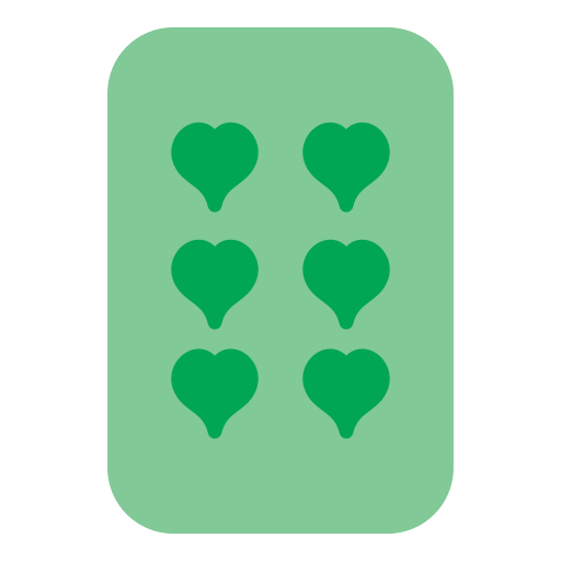 zes van harten Generic Flat icoon