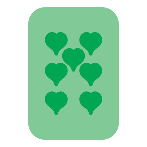 zeven van harten Generic Flat icoon