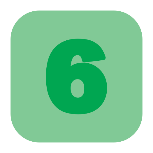 sześć Generic Flat ikona