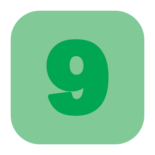 dziewięć Generic Flat ikona