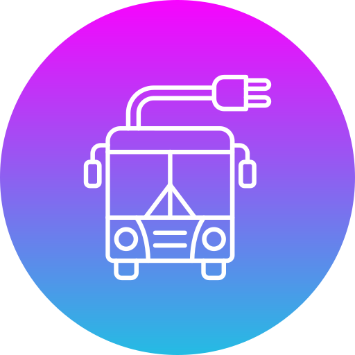 autobus elektryczny Generic Flat Gradient ikona