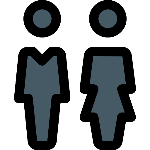 男性と女性 Pixel Perfect Lineal Color icon