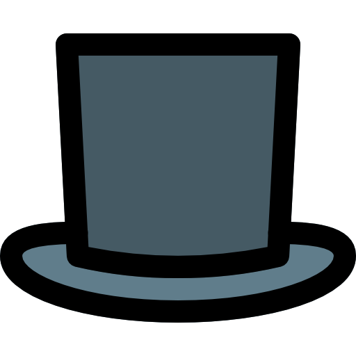Top hat Pixel Perfect Lineal Color icon