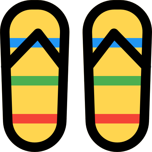 flip flops Pixel Perfect Lineal Color icon