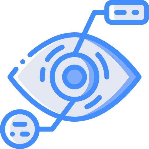 Eye scan Basic Miscellany Blue icon