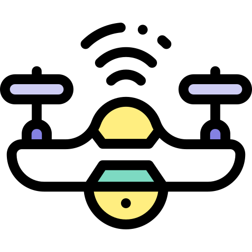 무인 비행기 Detailed Rounded Lineal color icon