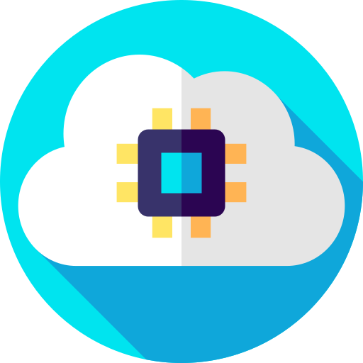 Cloud computing Flat Circular Flat icon