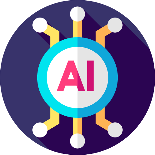 Artificial intelligence Flat Circular Flat icon