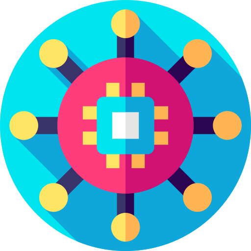 sztuczna inteligencja Flat Circular Flat ikona