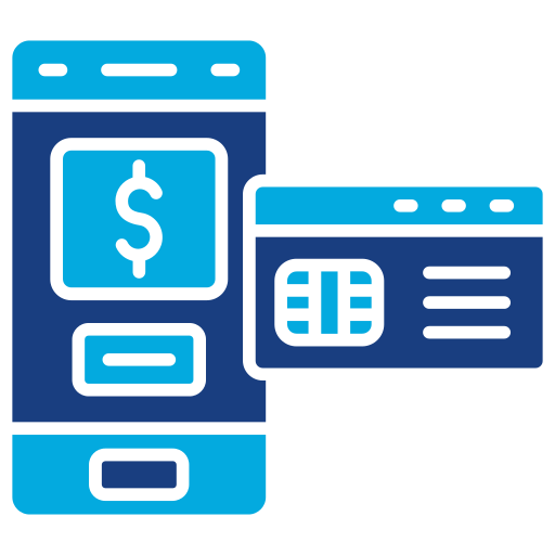 Cashless payment Generic Blue icon