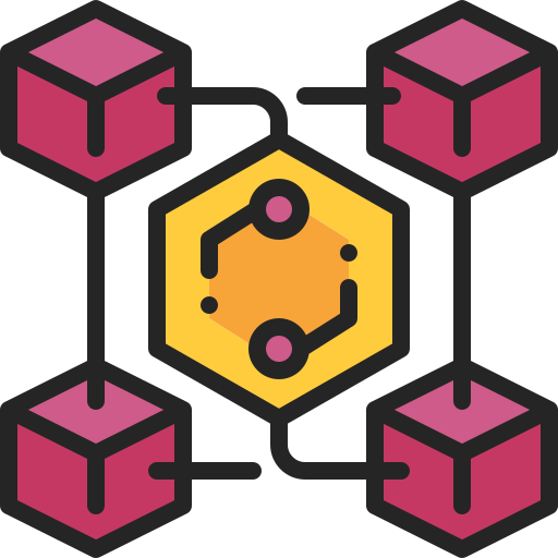 Blockchain Generic Outline Color icon