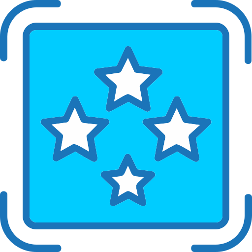 cuatro estrellas Generic Blue icono