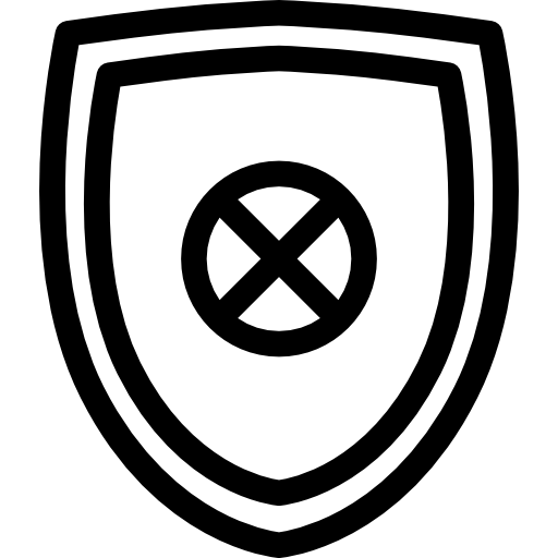 scudo con simbolo annulla  icona