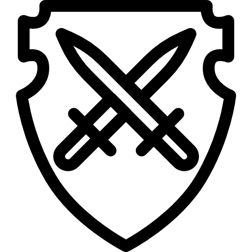 escudo con dos espadas  icono