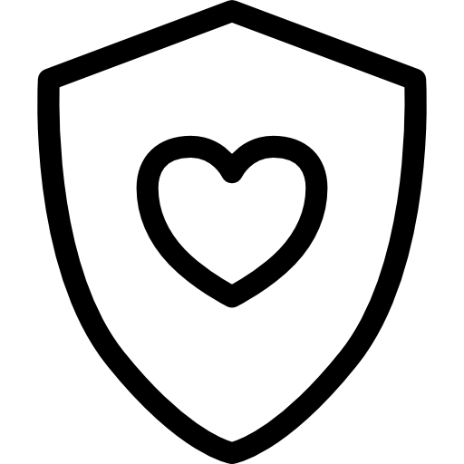 escudo con corazón  icono