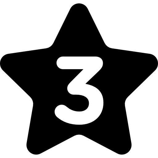 Star with Number Three  icon