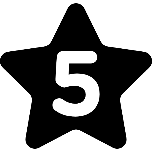 stella con il numero cinque  icona