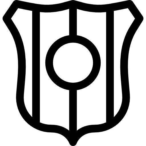 escudo a rayas con círculo  icono