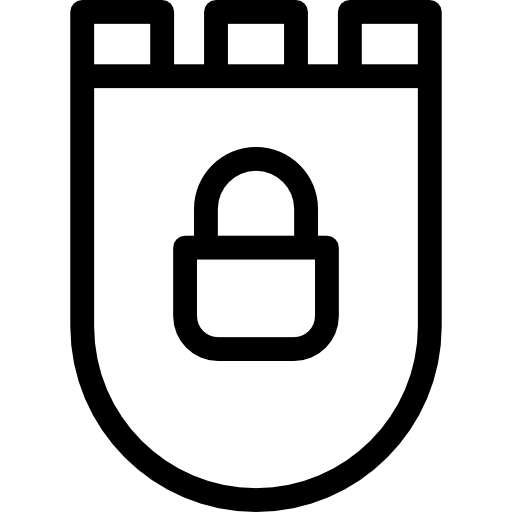 escudo con candado  icono