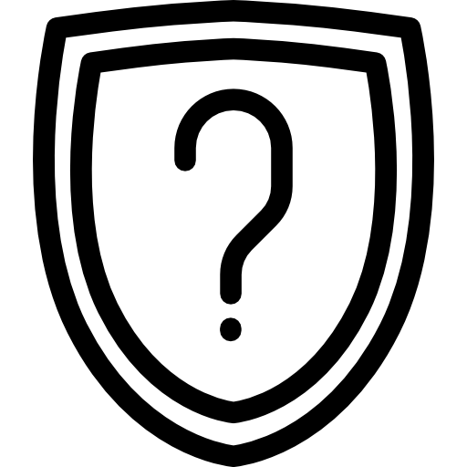 escudo con signo de interrogación  icono