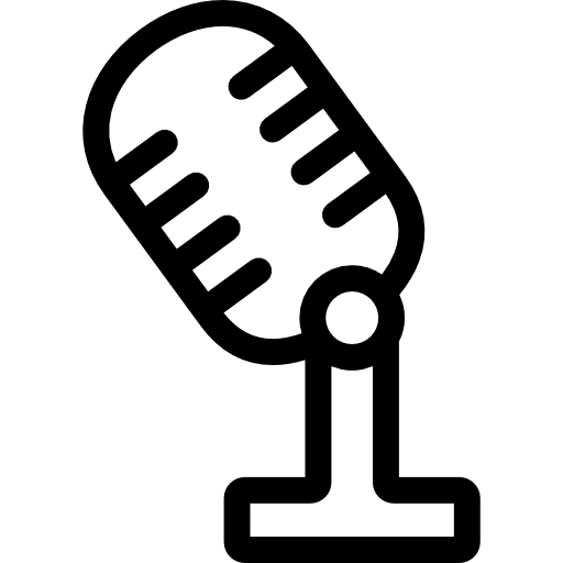 microfone inclinado  Ícone