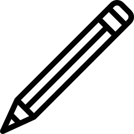 Inclined Pencil with Eraser Special Lineal icon