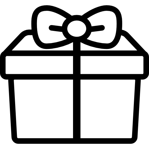 geschenkbox mit großem band  icon