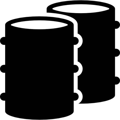 dos barriles metálicos  icono