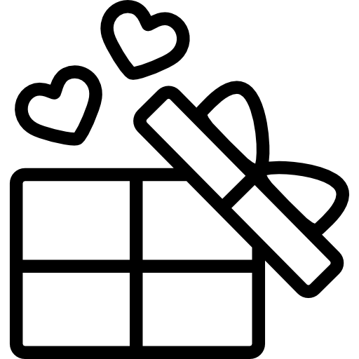 Open Gitfbox with Two Hearts  icon