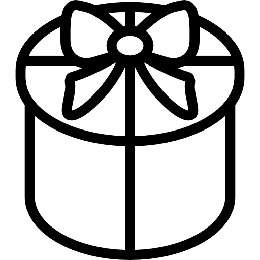 caja de regalo redonda con encaje  icono